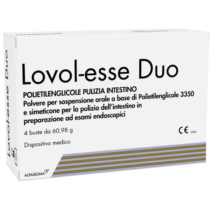 LOVOL ESSE DUO Integratore Alimentare in Polvere 4 Buste – the Supporto Quotidiano per Equilibrio della Flora Intestinale, Digestione Regolare e Benessere Gastrointestinale