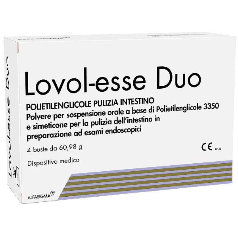 LOVOL ESSE DUO Integratore Alimentare in Polvere 4 Buste – the Supporto Quotidiano per Equilibrio della Flora Intestinale, Digestione Regolare e Benessere Gastrointestinale