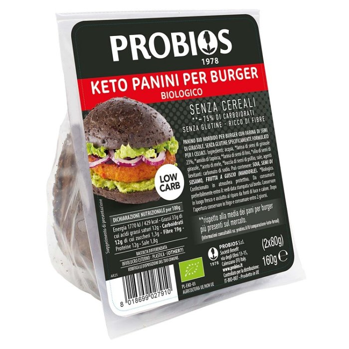 Probios Keto panini burger - panini proteici low carb per hamburger