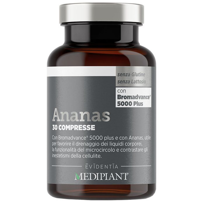 Ananas 30 compresse - integratore con gambo d'ananas per drenaggio e cellulite