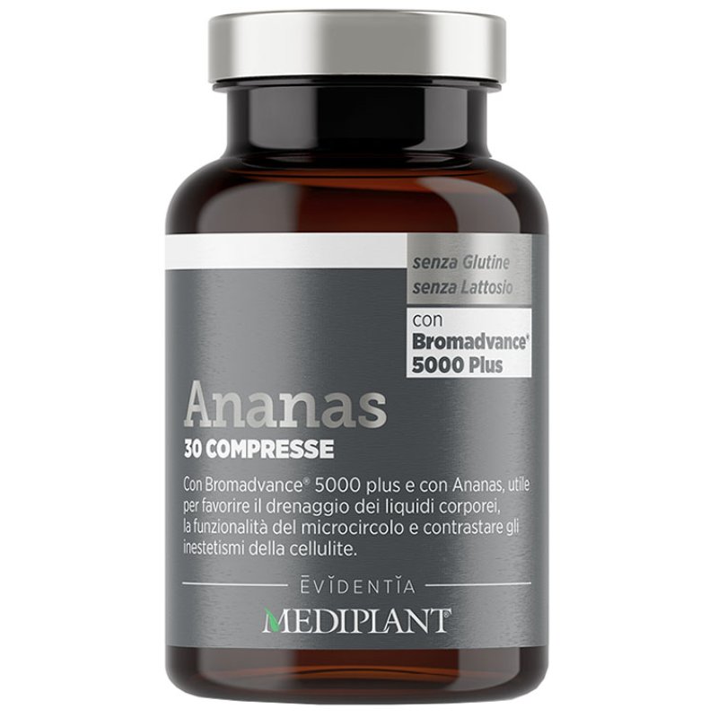 Ananas 30 compresse - integratore con gambo d'ananas per drenaggio e cellulite Ananas 30 compresse - integratore con gambo d'ananas per drenaggio e cellulite