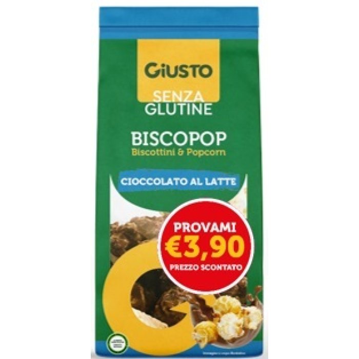 Giusto senza glutine Biscopop Latte 80 g - biscotti popcorn gusto latte senza glutine