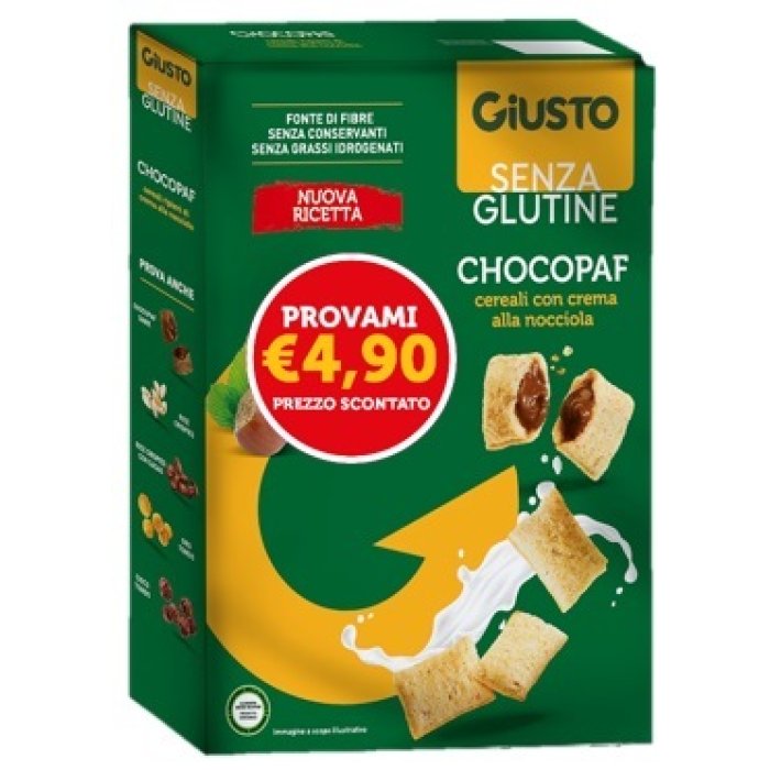 Giusto senza glutine Chocopaf 250 g - cereali croccanti al cioccolato per colazione