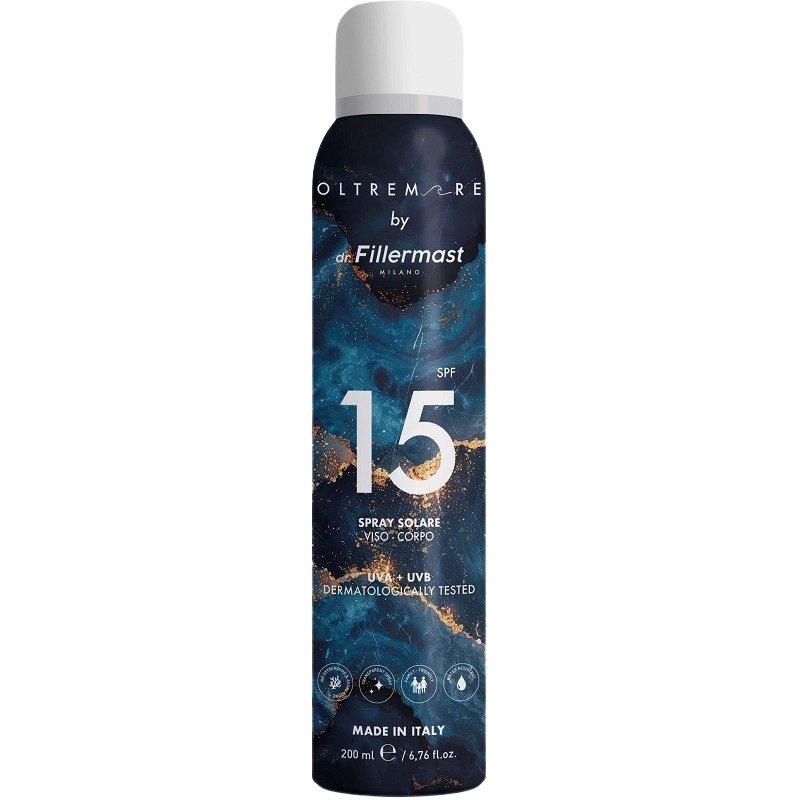 Dr. Fillermast Oltremare - Spray Solare Viso e Corpo SPF15 200 ml