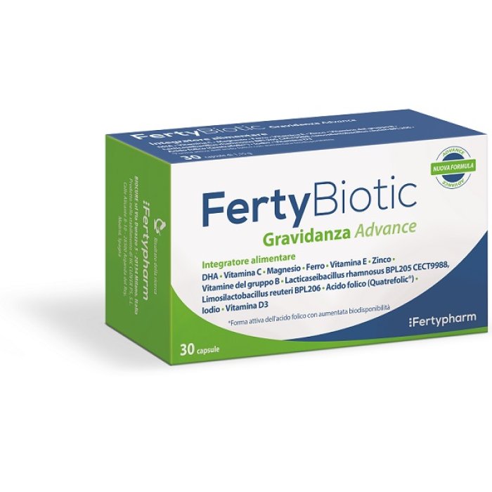 Fertybiotic Gravidanza Advance Integratore per la Gravidanza con Beta-carotene e Probiotici per Benessere della Mamma e del Feto