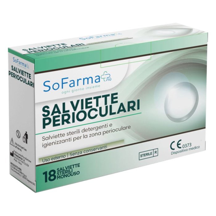 Salviette perioculari 18 pz SF+ - salviette sterili per igiene del contorno occhi