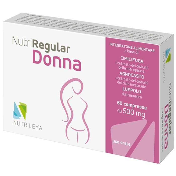 Nutriregular Donna Integratore Alimentare 60 Compresse 500 mg per Benessere e Regolarità Intestinale Femminile