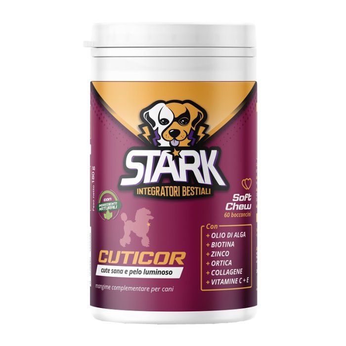 Stark Cuticor Soft Chew Integratore 60 Bocconcini Masticabili per Cani per la Salute di Pelle and Mantello