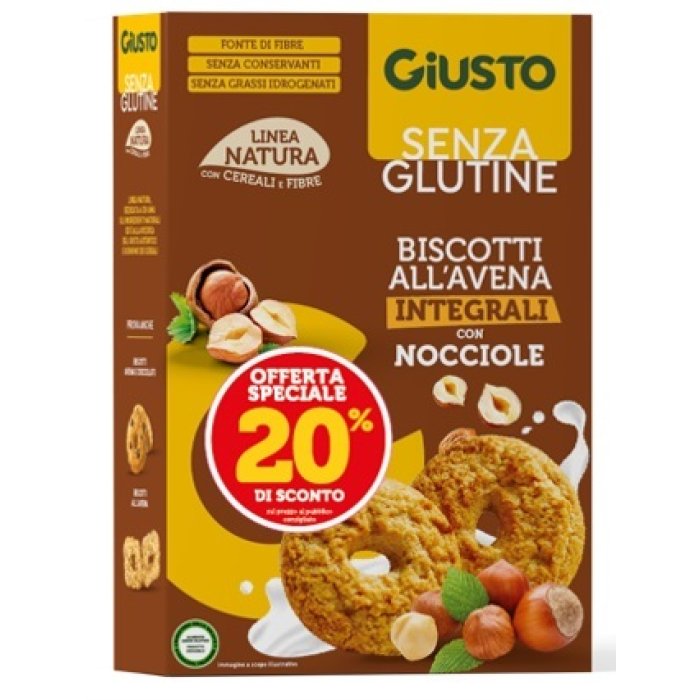 Giusto Senza Glutine Biscotti con Avena e Nocciole 250 g