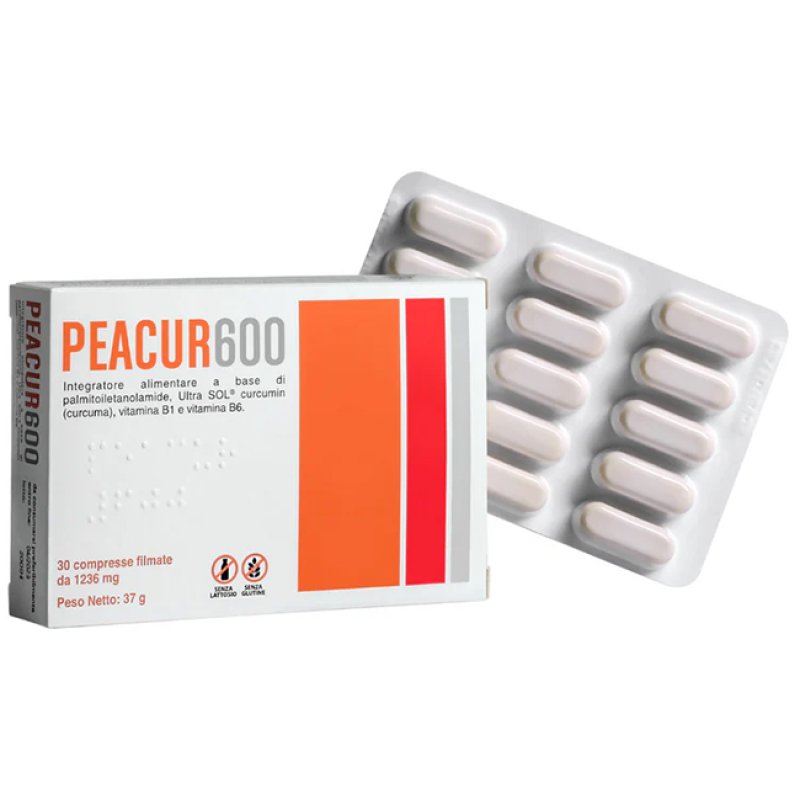 Peacur 600 Milligrammi 30 Compresse Integratore a Base di Palmitoiletanolamide per il Benessere del Sistema Nervoso The Original