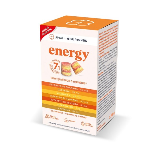 UPSA x Nourished Energy 30 gummies - gommose energetiche con vitamine del gruppo B