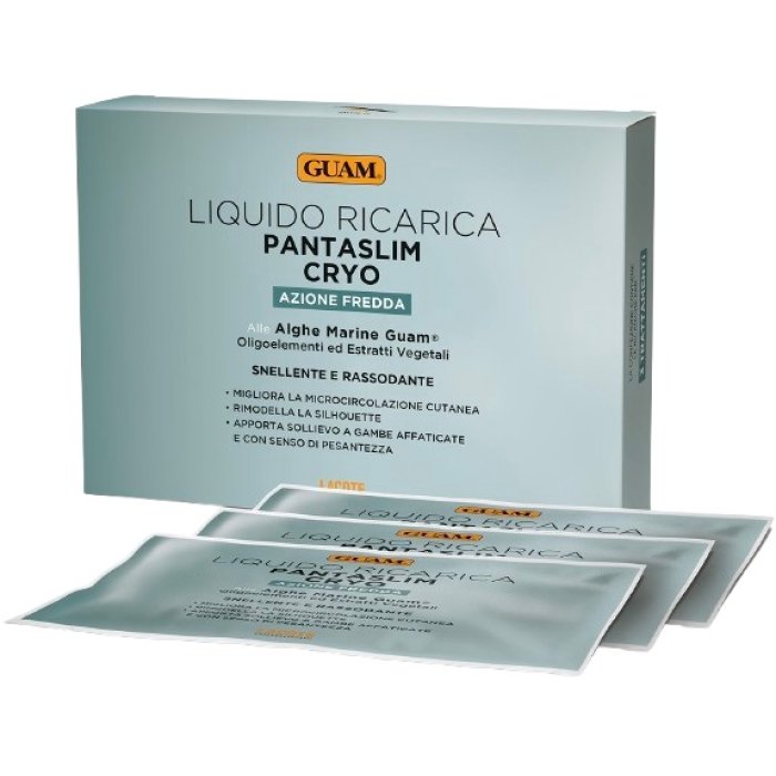 Guam Pantaslim Liquido Rigenerante Ricarica 3x100 ml Trattamento Snellente Effetto Cryo Rimodellante Corpo