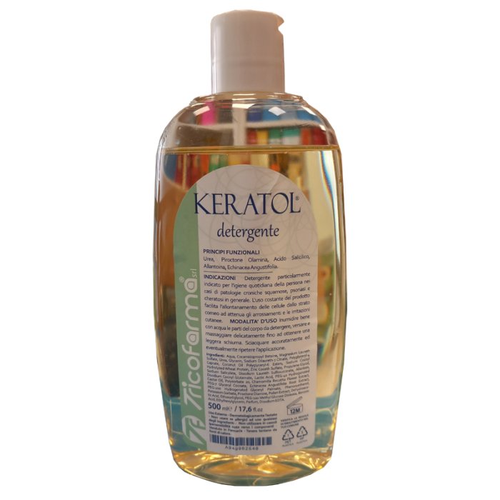 Keratol Detergente 500 Millilitri – Detergente Delicato Viso e Corpo per Pelle Grassa, Impura e Acneica