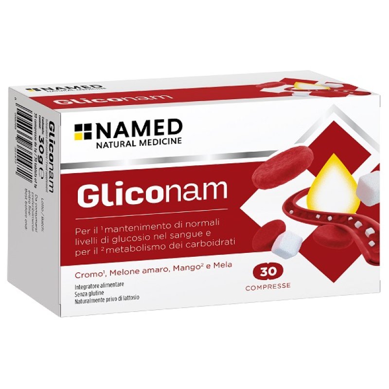 Gliconam 30 compresse - integratore con estratti vegetali per metabolismo di zuccheri e carboidrati