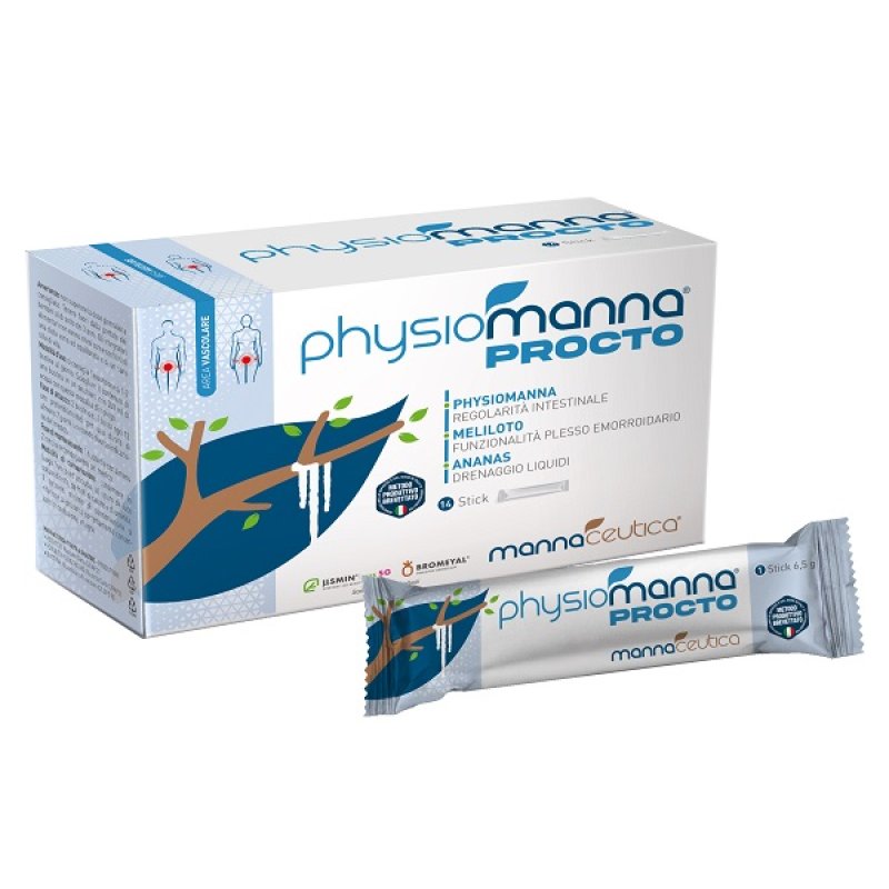 Physiomanna Procto 14 Bustine – Dispositivo Medico per Emorroidi e Disturbi Anorettali, Azione Lenitiva e Protettiva