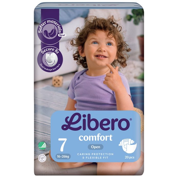 Libero Comfort 7 pannolini 16-26 kg 20 pezzi - pannolini maxi per bambini grandi