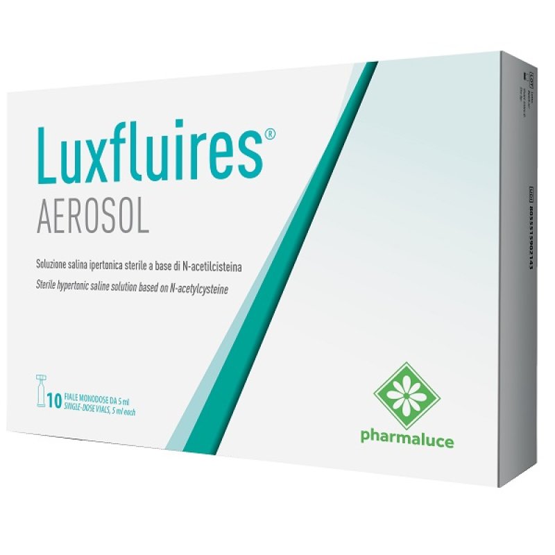 Luxfluires Soluzione per Aerosol 10 Fiale da 5 Millilitri per il Trattamento delle Vie Respiratorie Luxfluires Soluzione per Aerosol 10 Fiale da 5 Millilitri per il Trattamento delle Vie Respiratorie