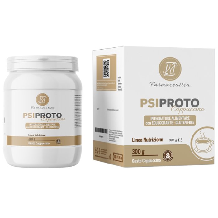 Psiproto Cappuccino 300 g Preparato Istantaneo Proteico al Gusto Cappuccino per Colazione e Dieta Iperproteica