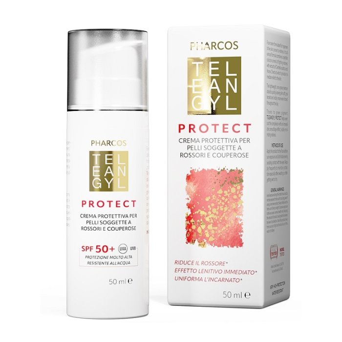 Teleangyl Protect Fattore di Protezione Solare SPF 50+ Pharc Crema Viso Alta Protezione per Pelli Sensibili e con Couperose