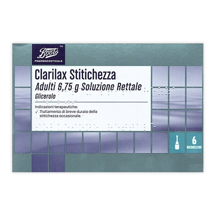 Clarilax Stitichezza Adulti Soluzione Rettale 6,75g Glicerolo Trattamento Stitichezza Occasionale 6 Microclismi