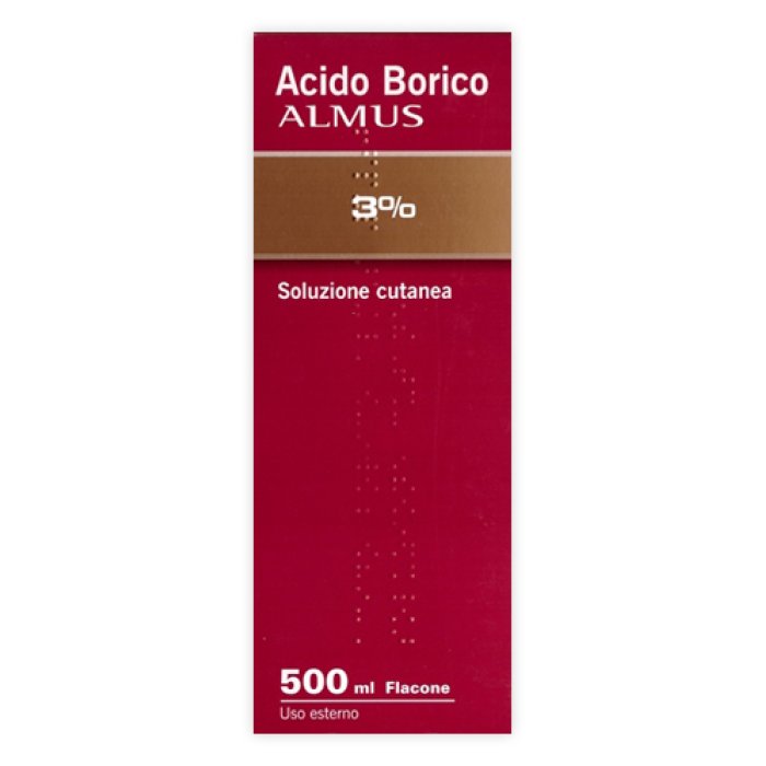 Acido borico Almus 3% soluzione 500 ml uso esterno oftalmico e cutaneo