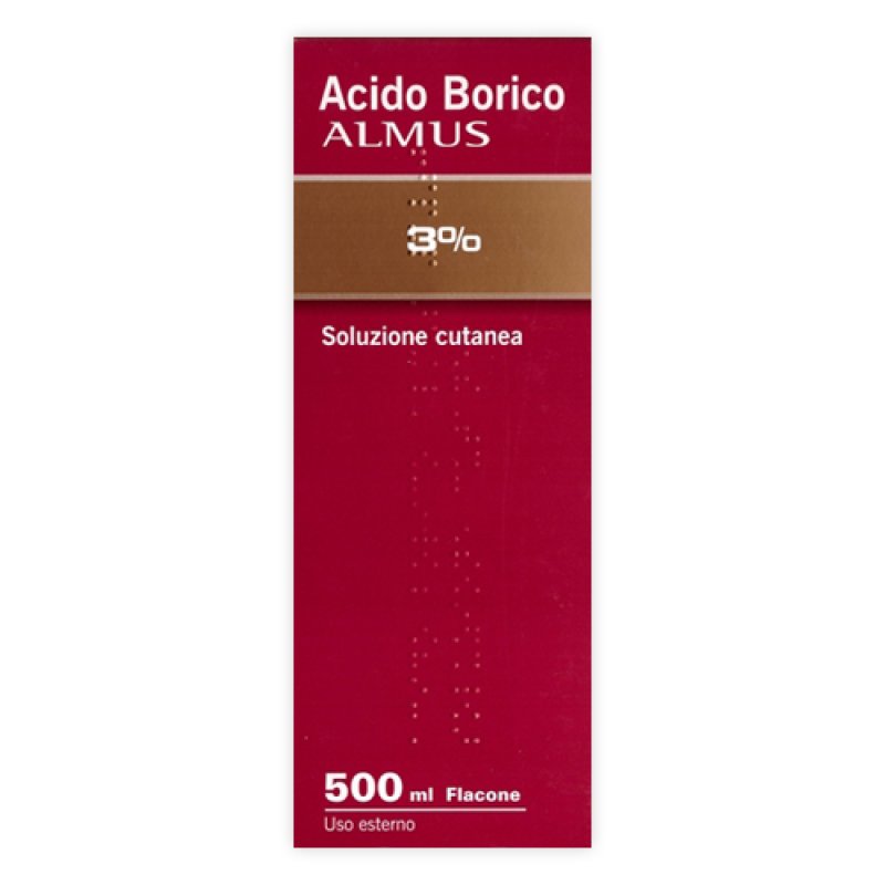 Acido borico Almus 3% soluzione 500 ml uso esterno oftalmico e cutaneo