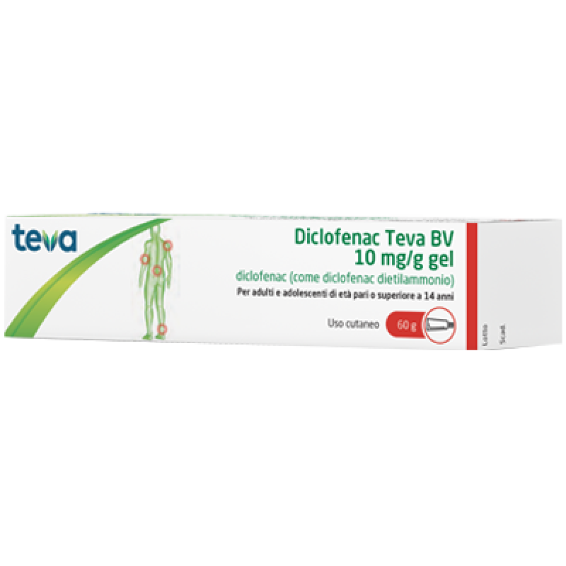 Diclofenac Gel Teva 10 milligrammi per grammo Tubo 60 grammi Antinfiammatorio per Dolori Muscolari e Articolari