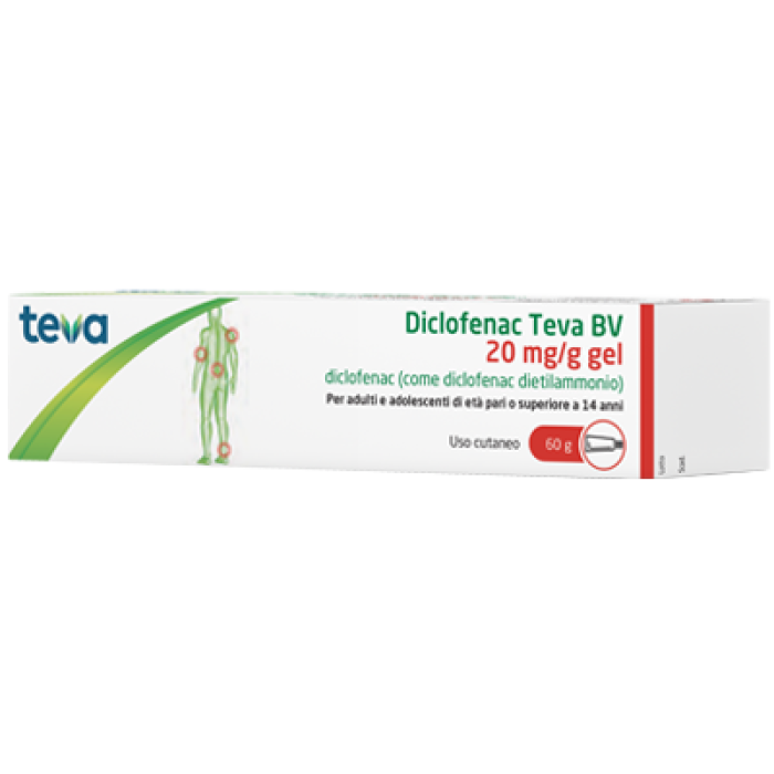 Diclofenac Teva Gel Antinfiammatorio 20 mg/g  confezione da 60 g