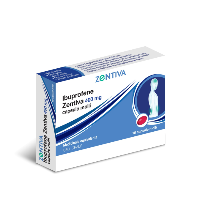 Ibuprofene 400 mg 10 Capsule Antidolorifico Antinfiammatorio per Dolori Muscolari Mal di Testa e Febbre