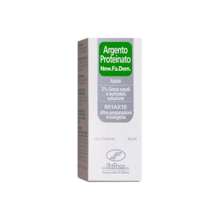 Argento Proteinato New Fa.Dem. 2% Gocce Nasali E Auricolari Soluzione Flacone 10 Ml