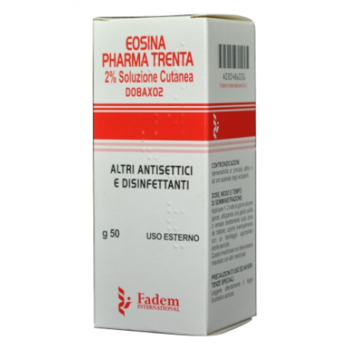 Eosina Pharma Trenta 2% Soluzione Cutanea 50 Grammi Antisettico per Irritazioni e Arrossamenti della Pelle