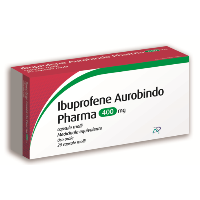 Ibuprofene aurobindo pharma 400 mg capsule molli medicinale equivalente 20 capsule