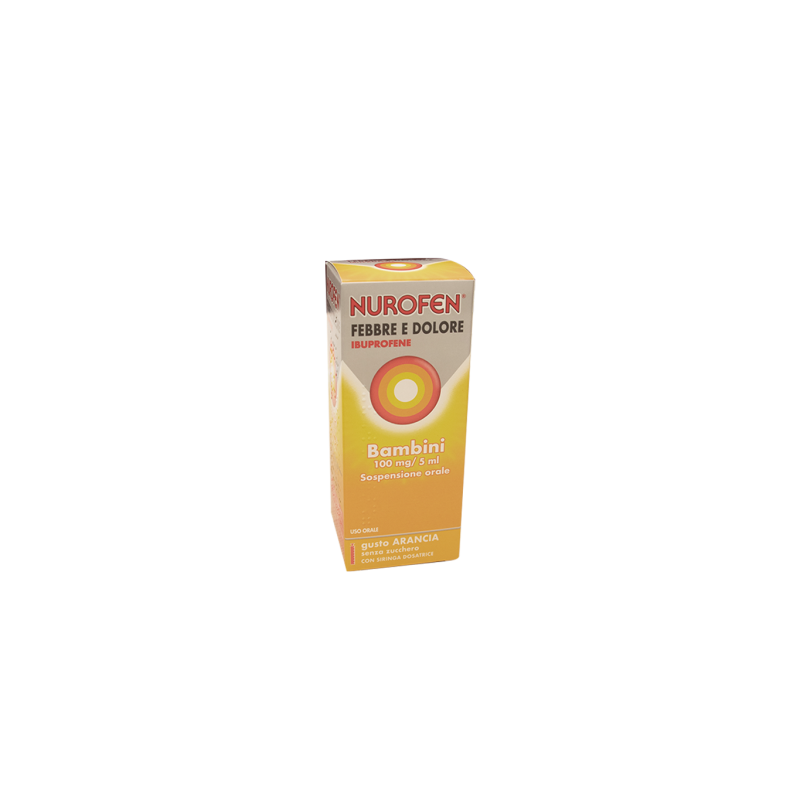 Nurofen Febbre e Dolore Bambini 100mg/5ml Sospensione Orale Gusto Arancia Senza Zucchero 150ml Nurofen Febbre e Dolore Bambini 100mg/5ml Sospensione Orale Gusto Arancia Senza Zucchero 150ml