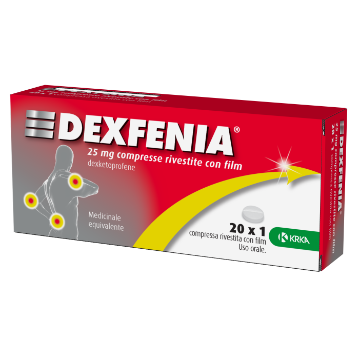 Dexfenia 25 mg 20 compresse rivestite - antinfiammatorio analgesico a base di dexketoprofene