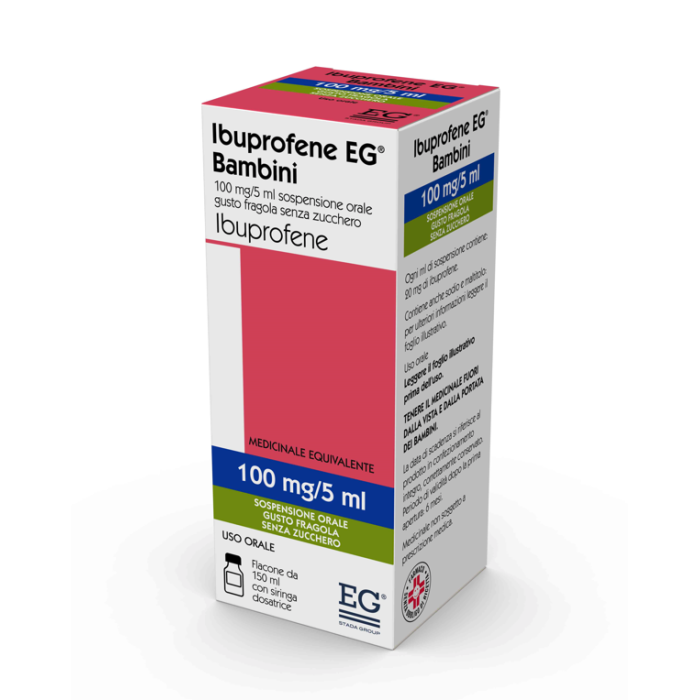 Ibuprofene Bambini Sciroppo Gusto Fragola 150 ml Antinfiammatorio e Antipiretico Uso Orale