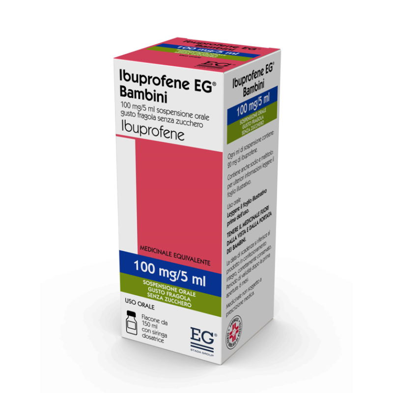 Ibuprofene Bambini Sciroppo Gusto Fragola 150 ml Antinfiammatorio e Antipiretico Uso Orale