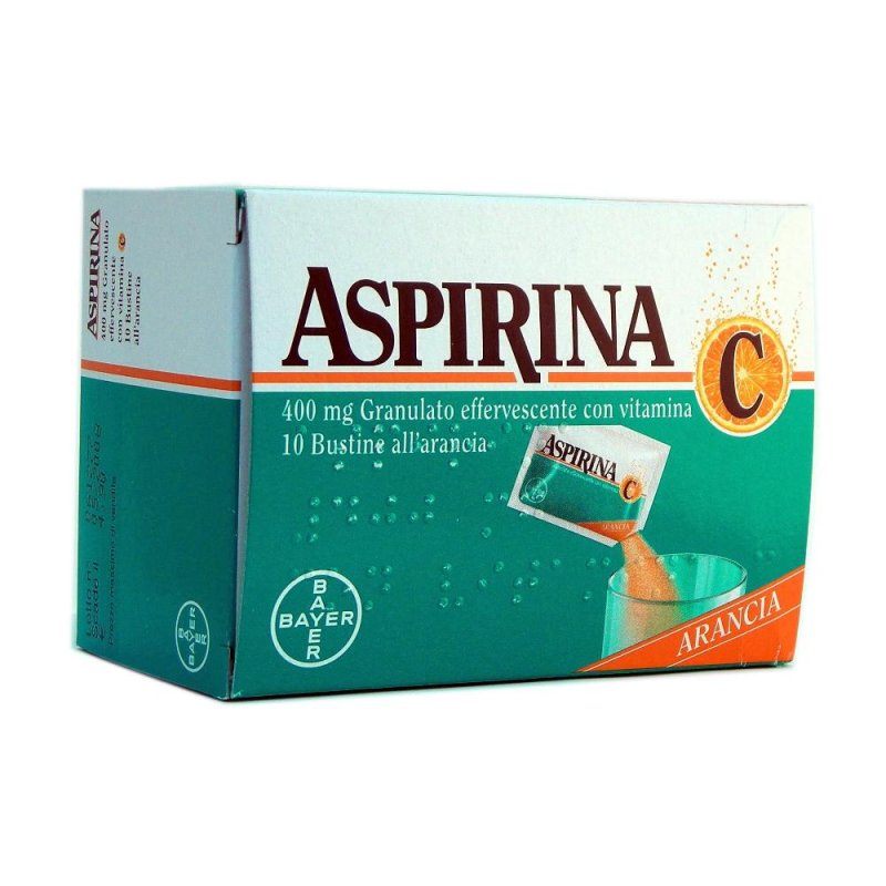Aspirina C Antinfiammatorio e Antidolorifico per Influenza e Febbre con Vitamina C 10 Buste Arancia