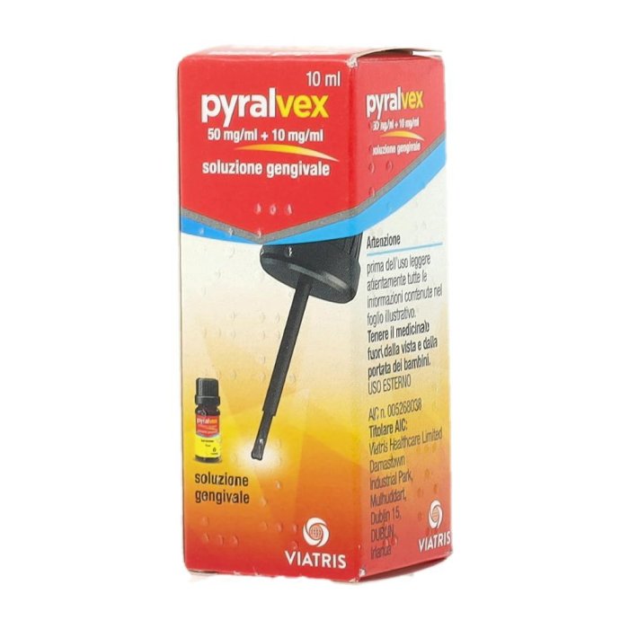 Pyralvex 0,5% + 0,1% Soluzione Gengivale 1 Flacone Da 10 Ml