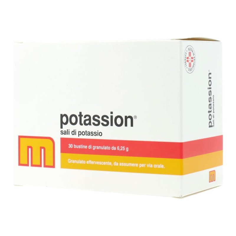 Potassion Integratore di Potassio in Bustine, Confezione da 30 Bustine da 6,25 Grammi