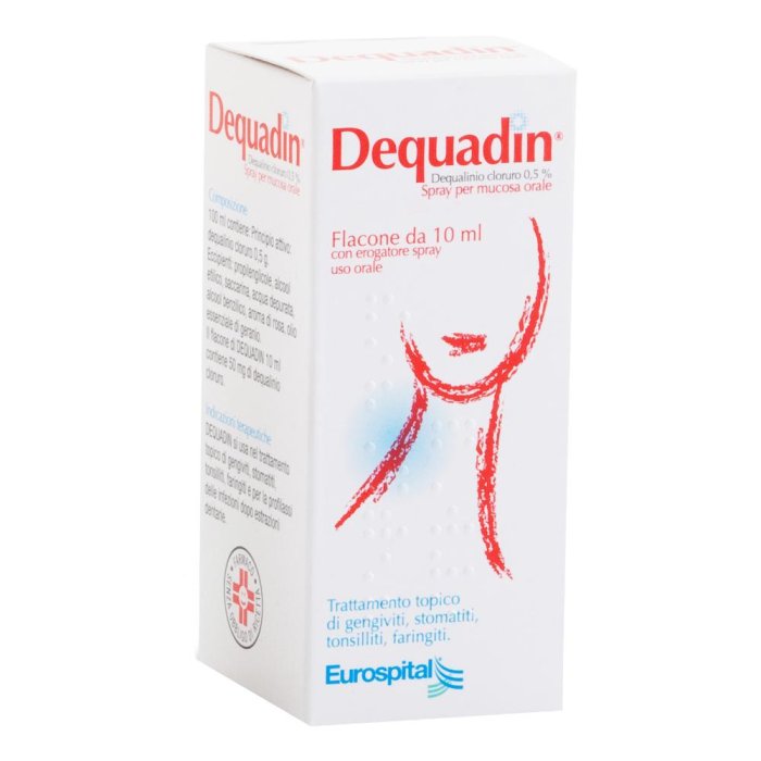 Dequadin Spray Per Mucosa Orale 10 ml 0,5%