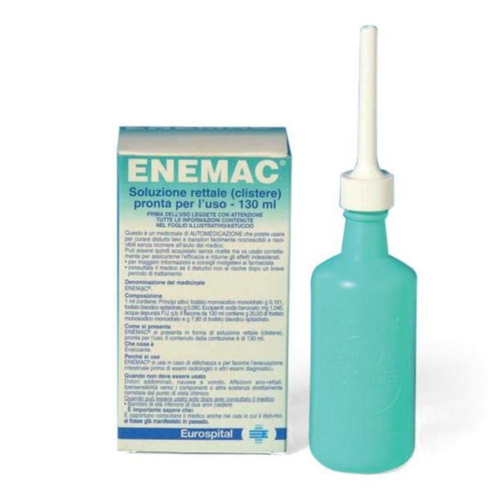 Enemac 130 ml clistere rettale a base di fosfato di sodio per stitichezza ostinata e preparazione esami