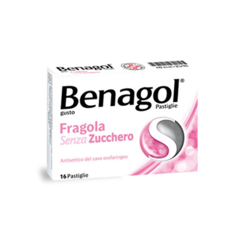 Benagol Pastiglie Gusto Fragola Senza Zucchero​ e Antisettico del Cavo Orale, 24 Pastiglie