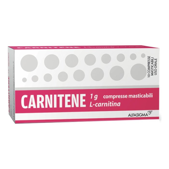 Carnitene 1 g 10 Compresse Masticabili Integratore di Carnitina per Stanchezza e Affaticamento