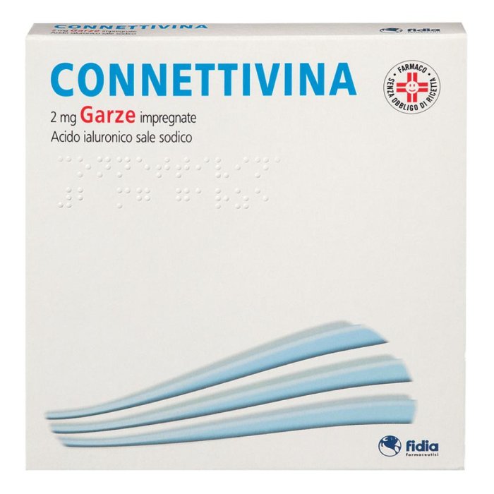 Connettivina Garze Impregnate 2 mg 10x10 cm per Ferite e Ustioni - Garze Cicatrizzanti e Lenitive