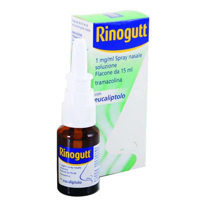 Rinogutt Spray Nasale con Eucaliptolo 1mg/ml Tramazolina Decongestionante Nasale, 10ml