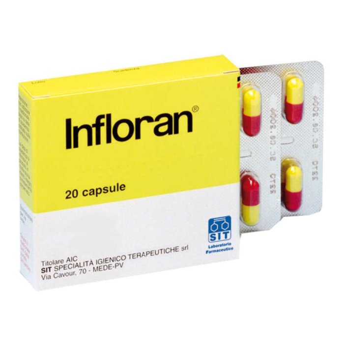 Infloran 20 capsule 0,25 g integratore con fermenti lattici per equilibrio intestinale