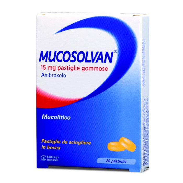 Mucosolvan 15mg Ambroxolo per Affezioni Broncopolmonari 20 pastiglie