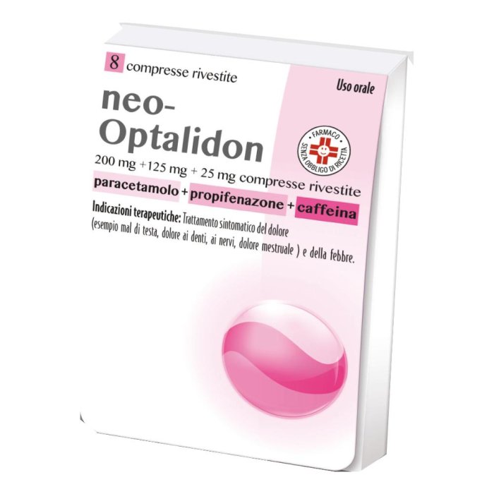 Neooptalidon 200 Mg + 125 Mg + 25 Mg Compresse Rivestite 8 Compresse In Blister Pvc/Al