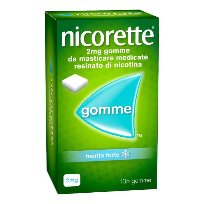 Nicorette gomme da masticare 2 mg – gusto menta forte 105 pezzi