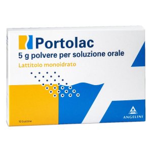 Portolac Polvere Orale 10 Bustine da 5 g Lassativo a Base di Lattitolo per Stitichezza e Regolarità Intestinale